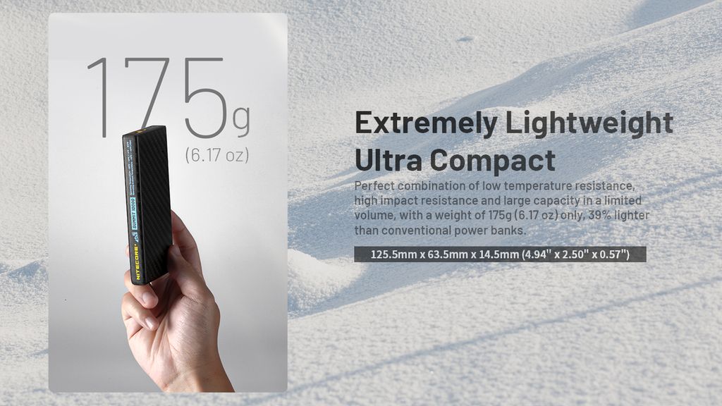 Nitecore SUMMIT 10000 Powerbank 10000mAh - Low Temperature Resistant Carbon Fiber