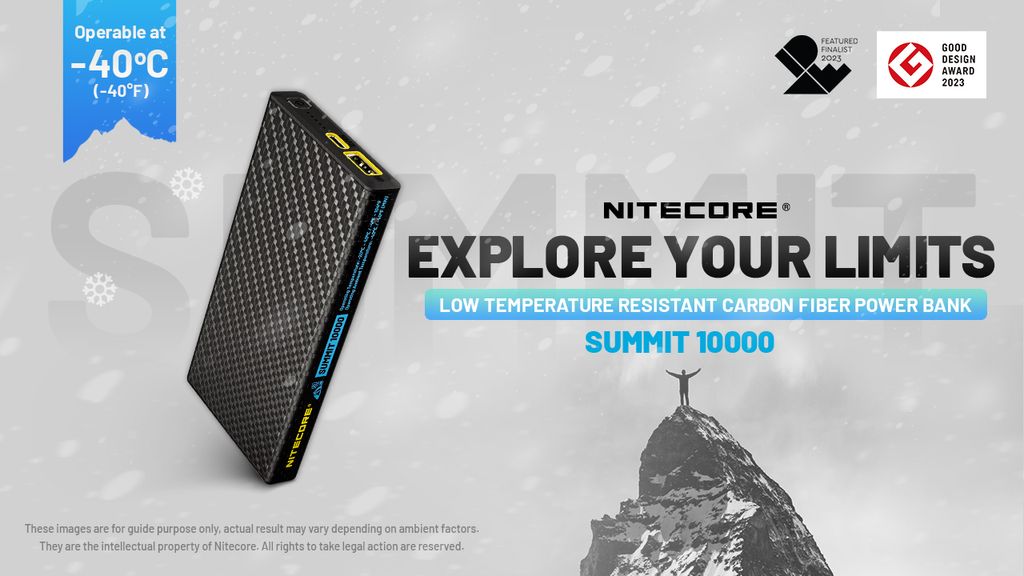 Nitecore SUMMIT 10000 Powerbank 10000mAh - Low Temperature Resistant Carbon Fiber