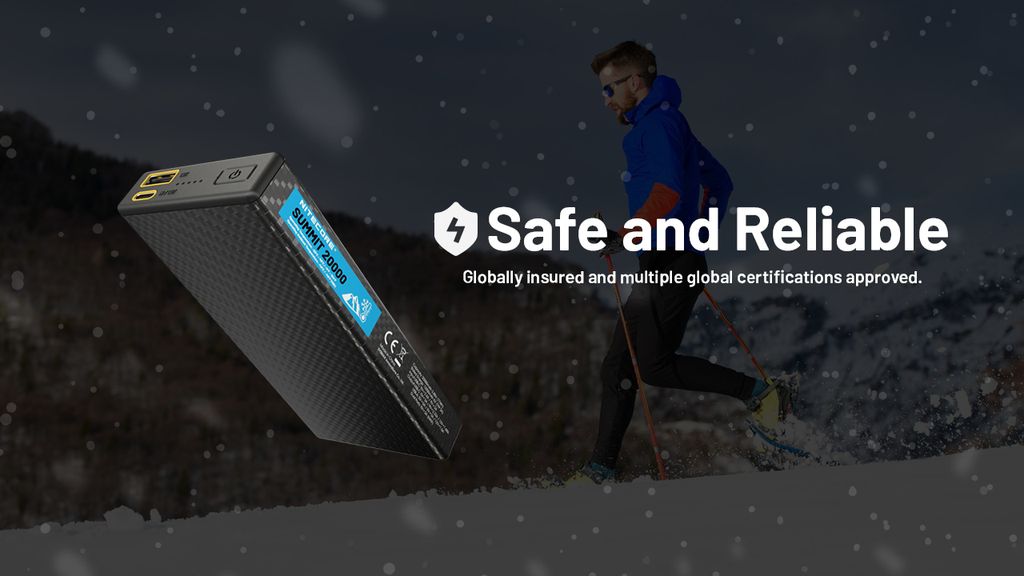 Nitecore SUMMIT 20000 Powerbank 20000mAh - Low Temperature Resistant Carbon Fiber