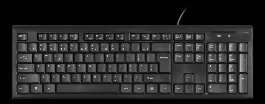 Deltaco tangentbord trådbundet – litauisk layout, svart