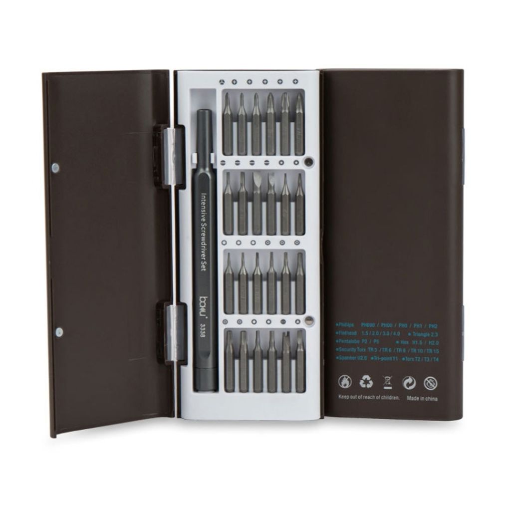 Baku BA-3338 24-i-1 multifunksjons skrutrekkersett for mobil og datamaskin
