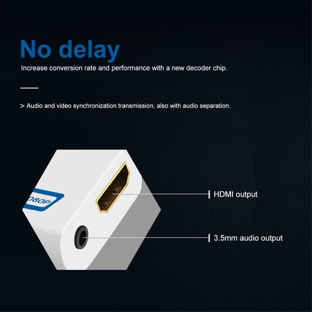 Nintendo Wii - HDMI 1080P -muunnin 3,5 mm:n äänellä – valkoinen