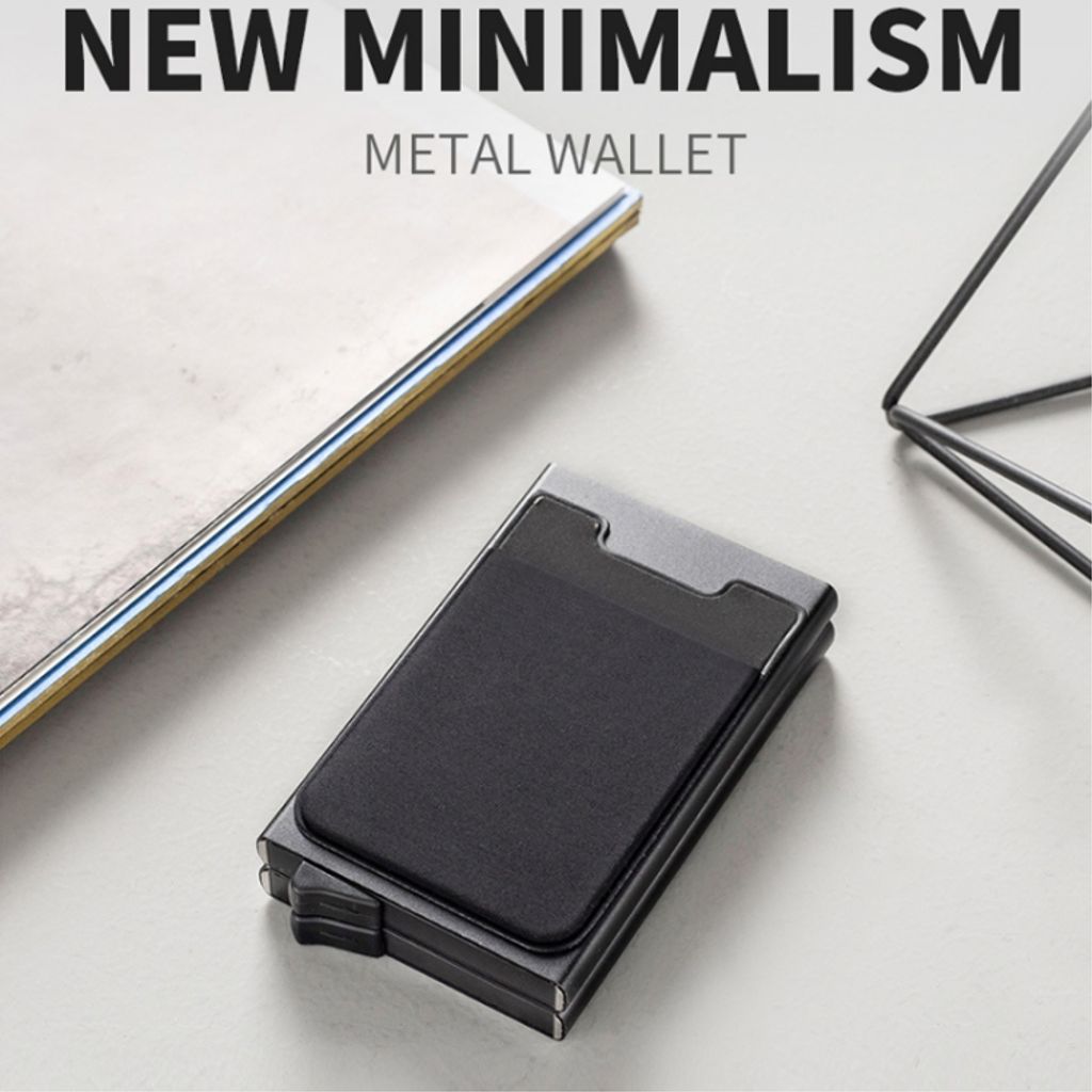 RFID-blokkerende kortholder i aluminiumslegering – svart/sølv