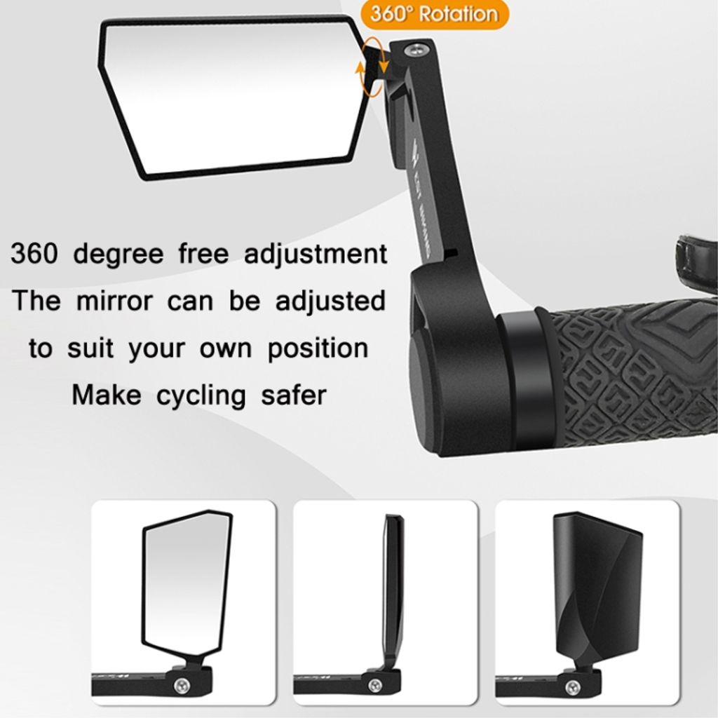 West Biking sammenleggbart bakspeil til sykkel, 2-pakning – svart