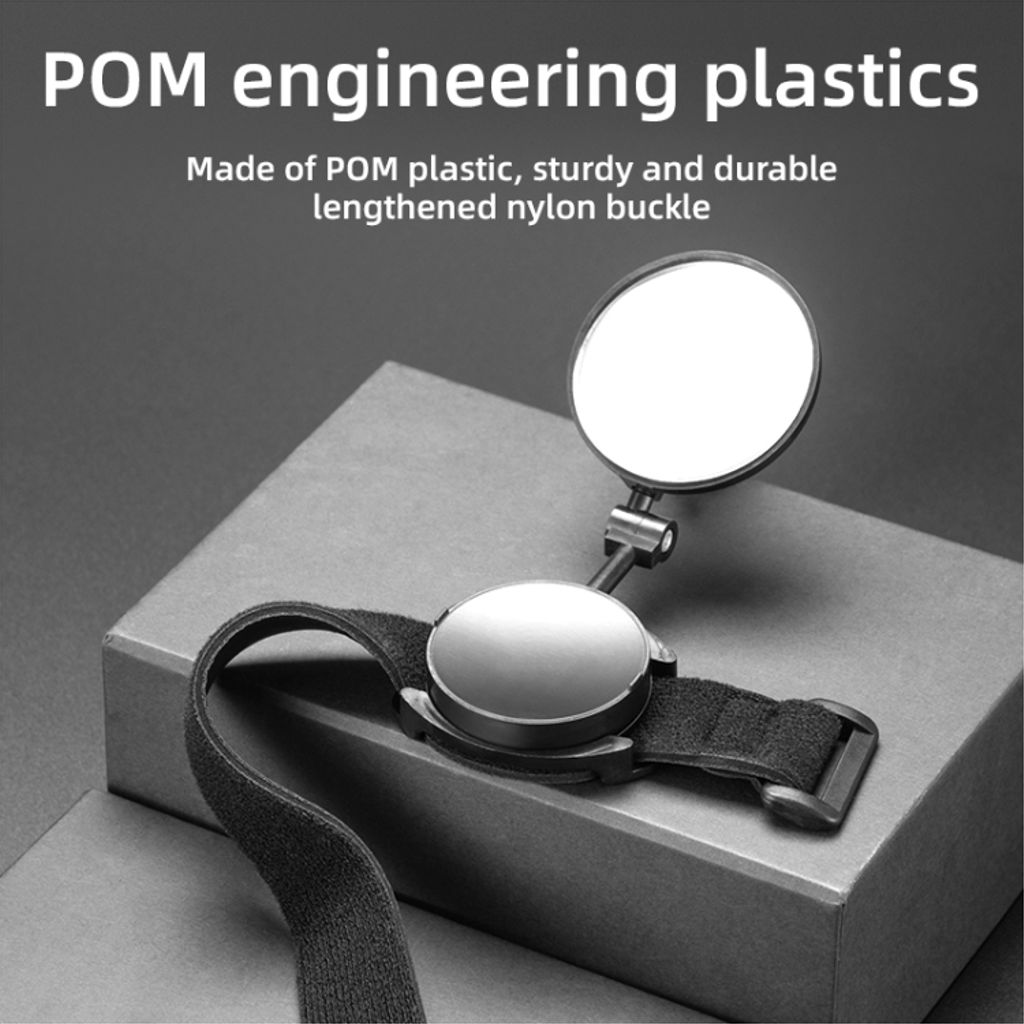 360° roterbart sykkelspeil med justerbar håndleddsstropp – svart