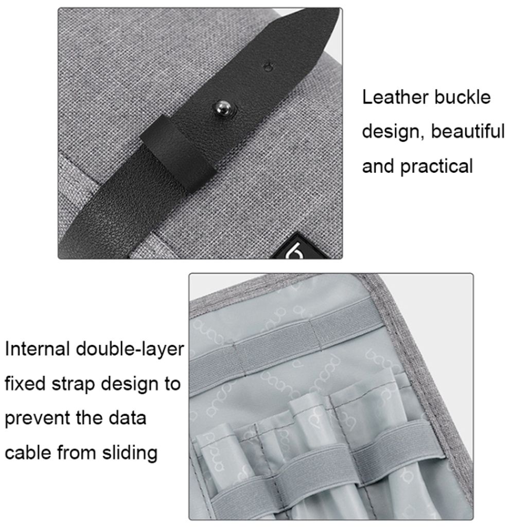 Baona sammenleggbar veske for oppbevaring av småelektronikk – Svart