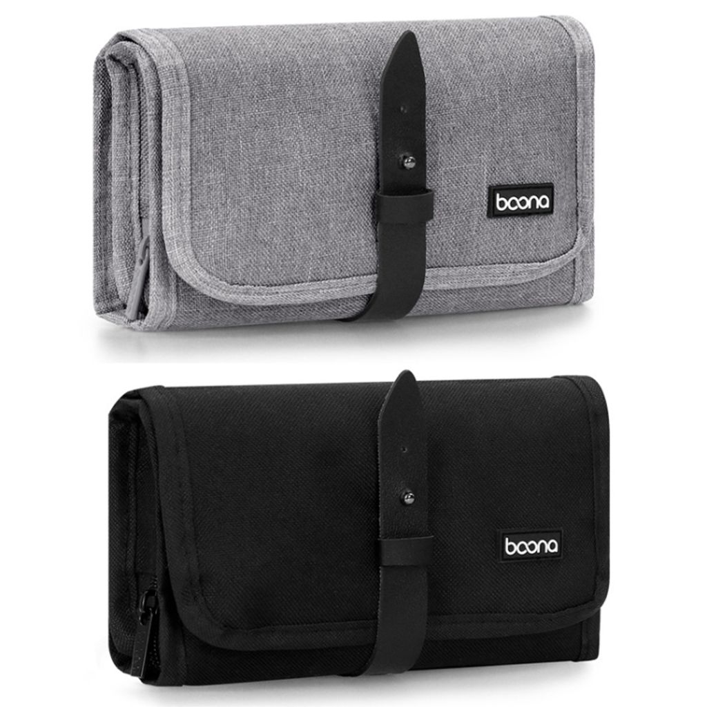 Baona sammenleggbar veske for oppbevaring av småelektronikk – Svart