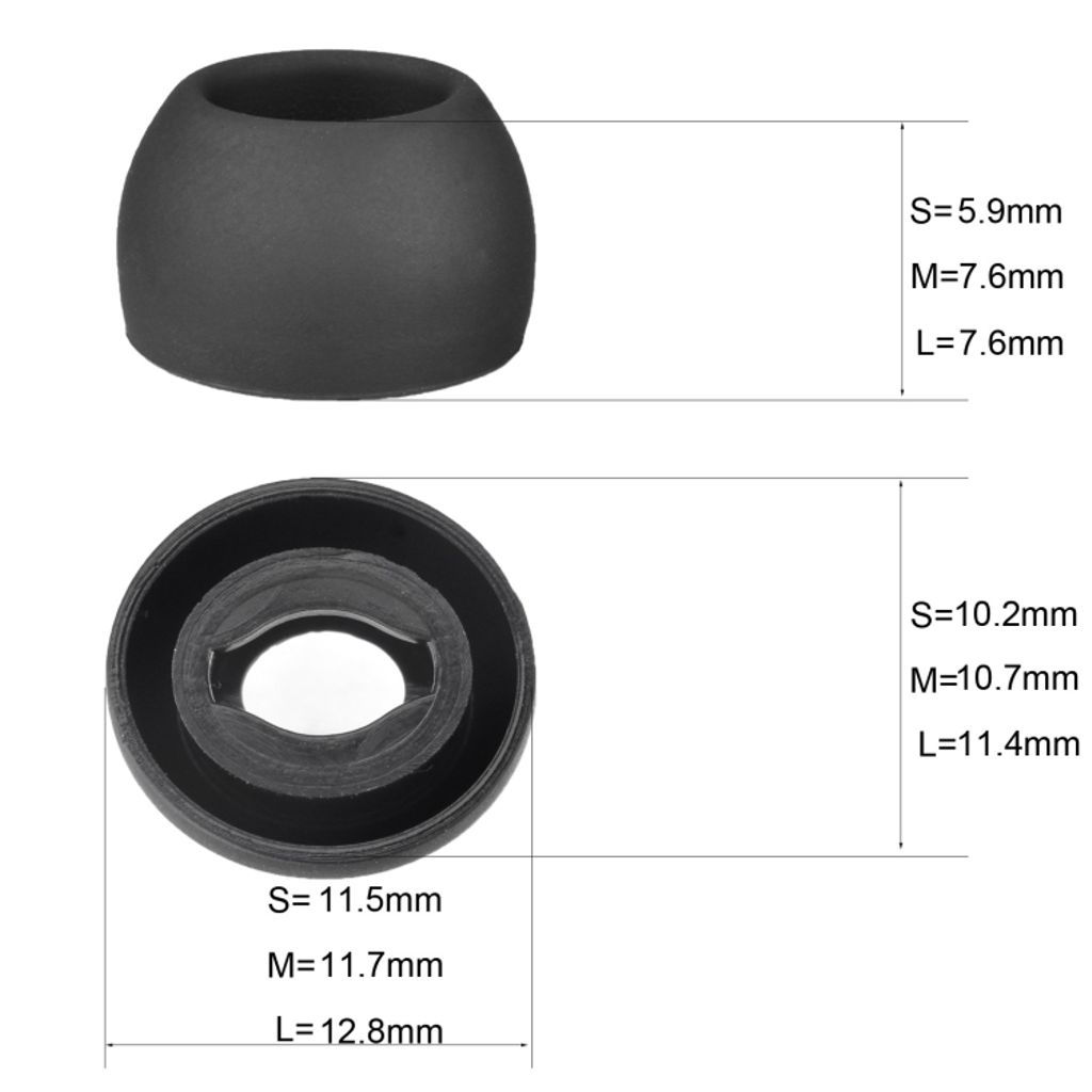 Silikonöronkuddar till Samsung Galaxy Buds Pro, Large – Svart