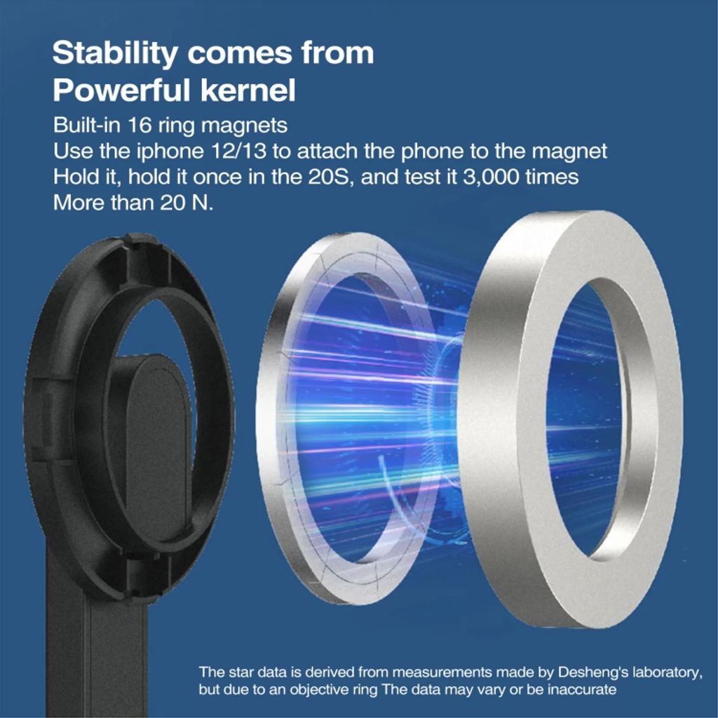 Magnetisk selfiepinne/tripod med fjärrkontroll, 61cm – Svart