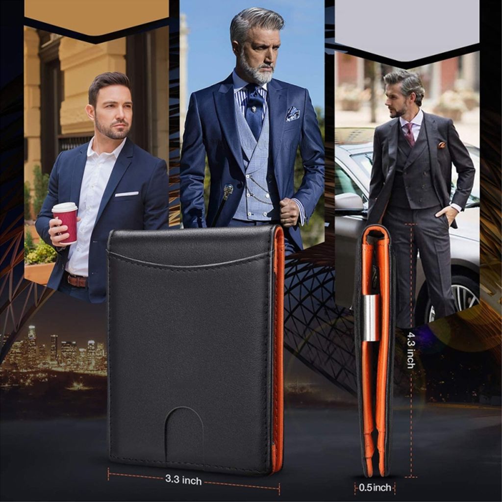 RFID-blokkerende lommebok i PU-skinn – svart karbonfiber