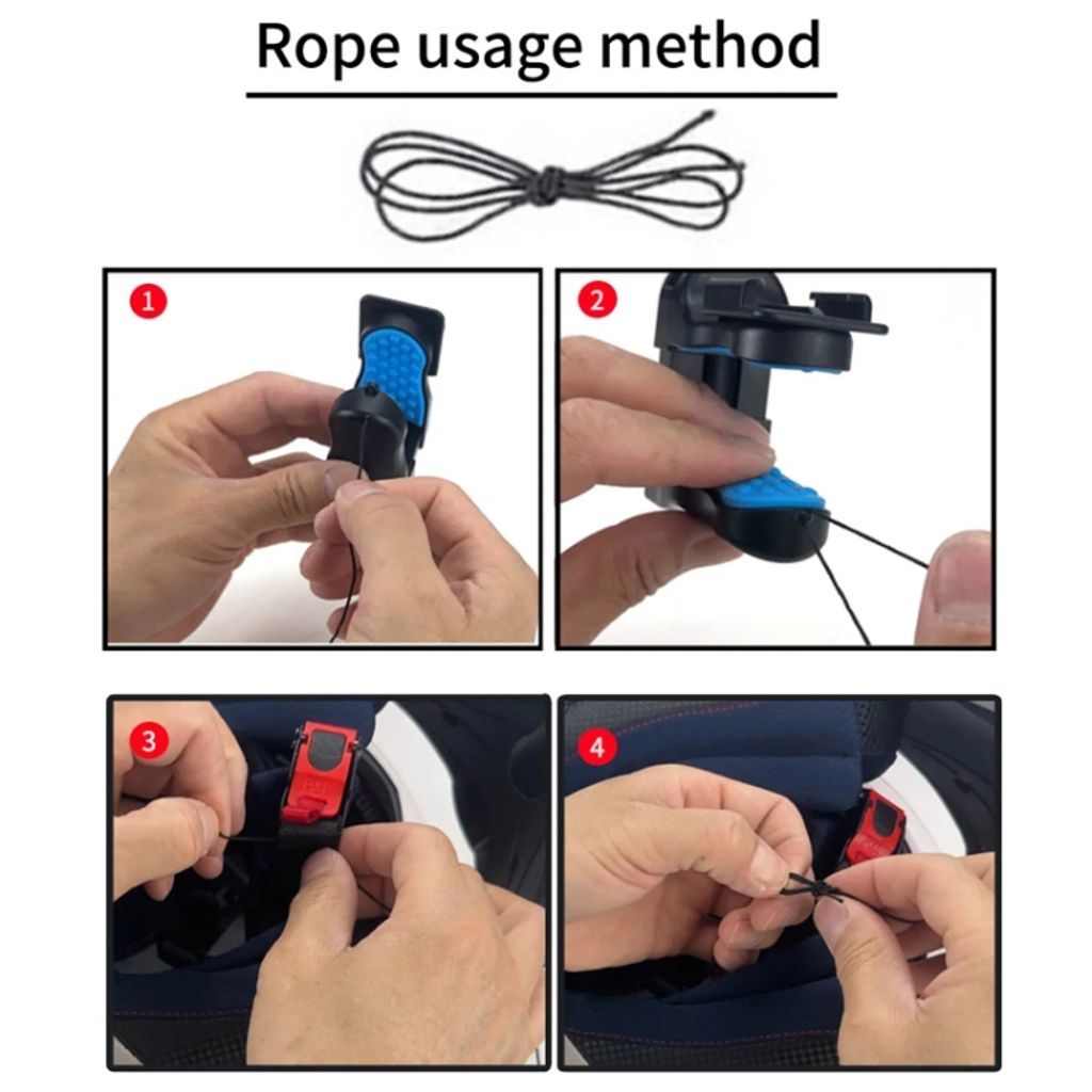Motorcykelhjelmkrogbeslag til GoPro/DJI/SJCAM – Sort