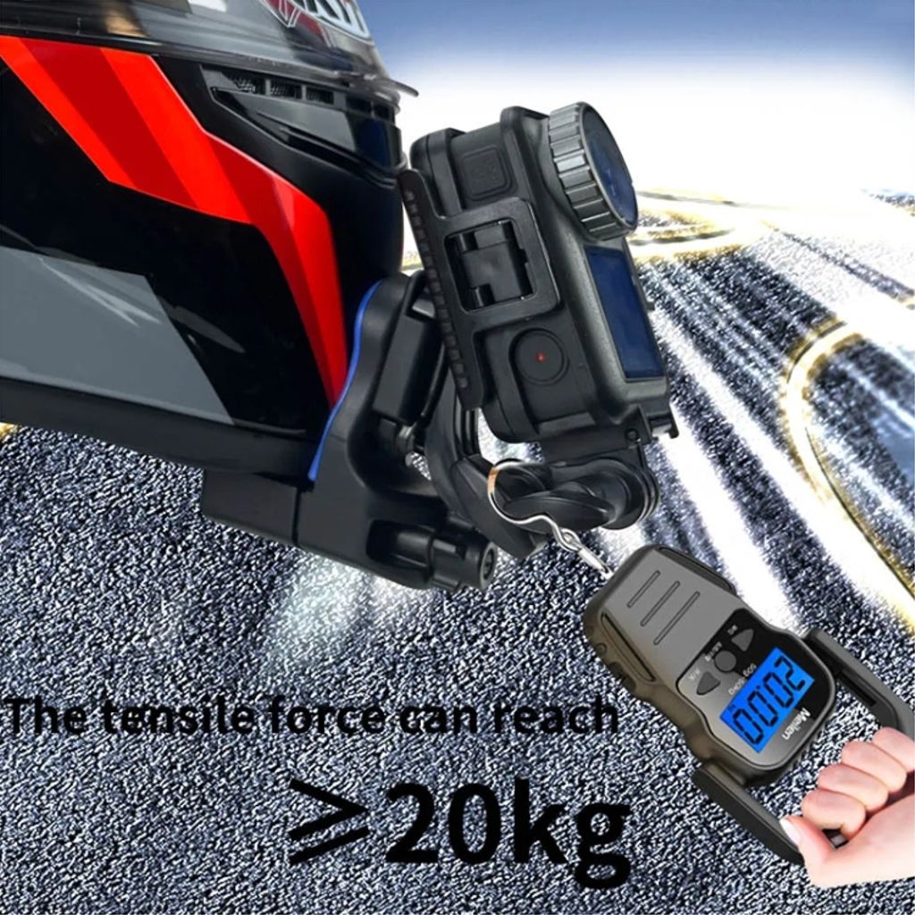 Motorcykelhjelmkrogbeslag til GoPro/DJI/SJCAM – Sort