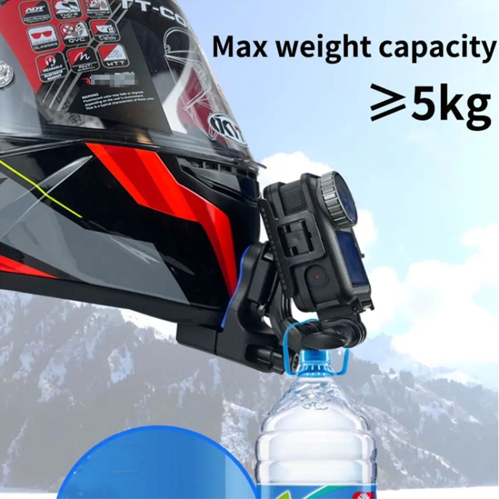 Motorcykelhjelmkrogbeslag til GoPro/DJI/SJCAM – Sort