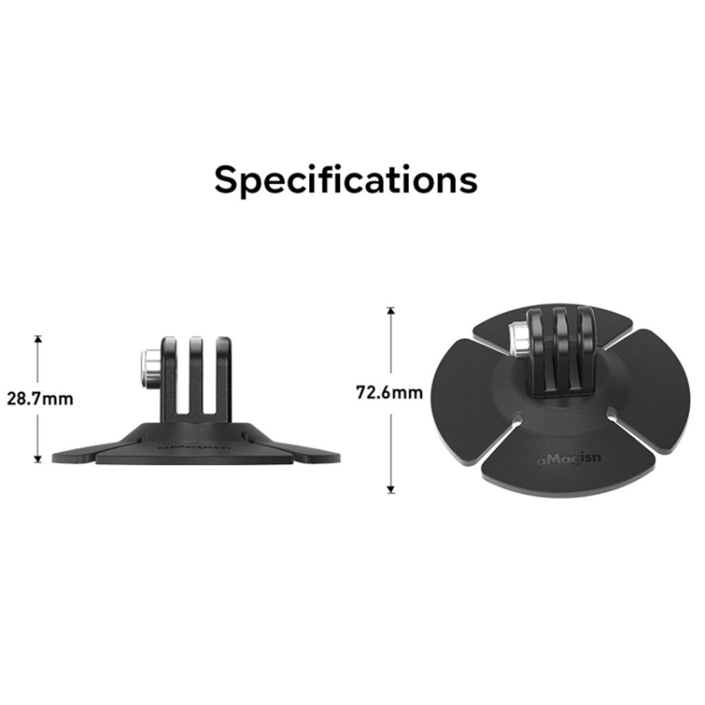 aMagisn fleksibel klæbende montering til DJI/GoPro/Insta360 – Sort