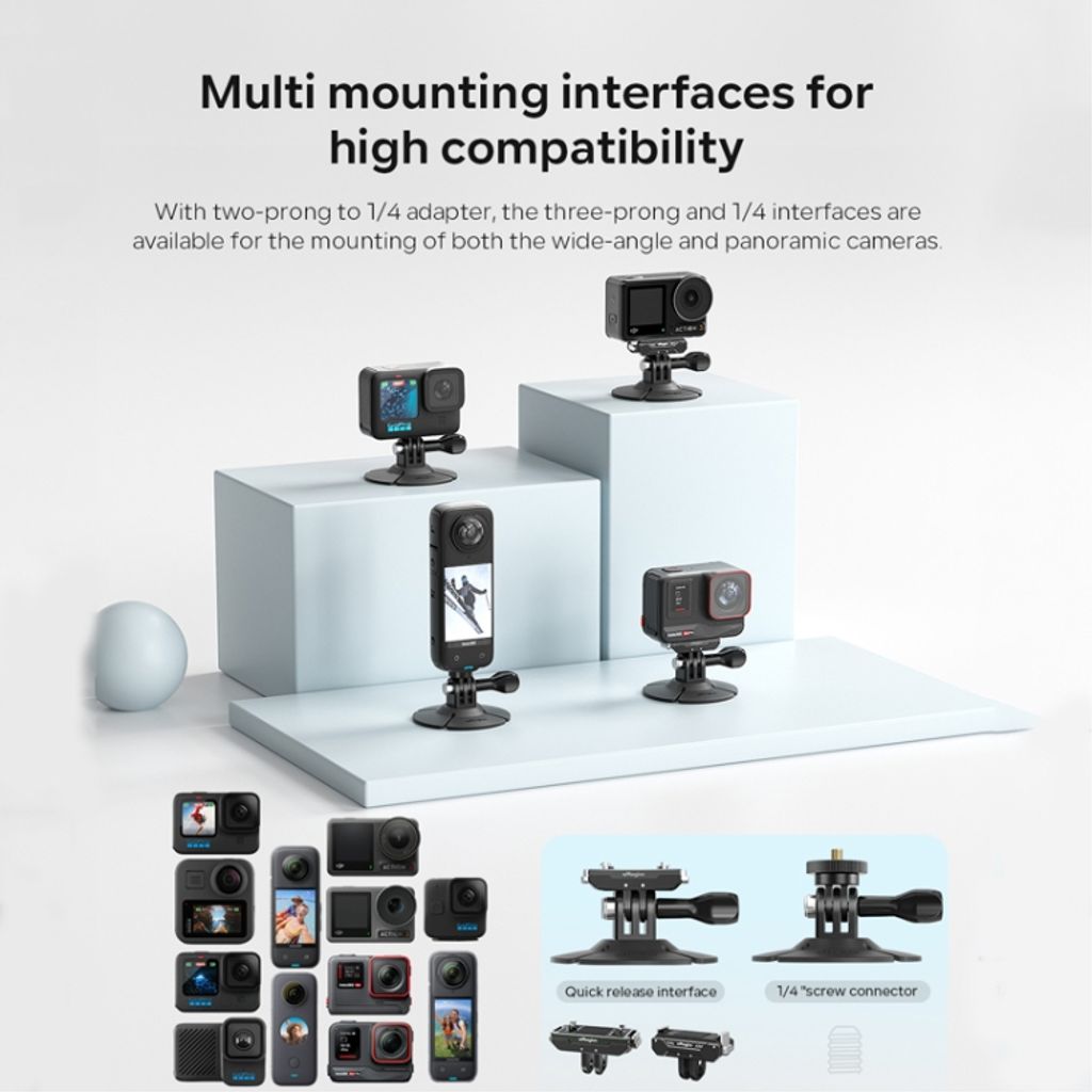 aMagisn fleksibel klæbende montering til DJI/GoPro/Insta360 – Sort