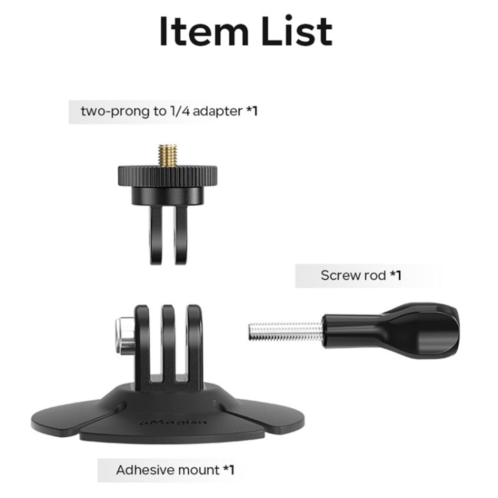aMagisn fleksibel klæbende montering til DJI/GoPro/Insta360 – Sort