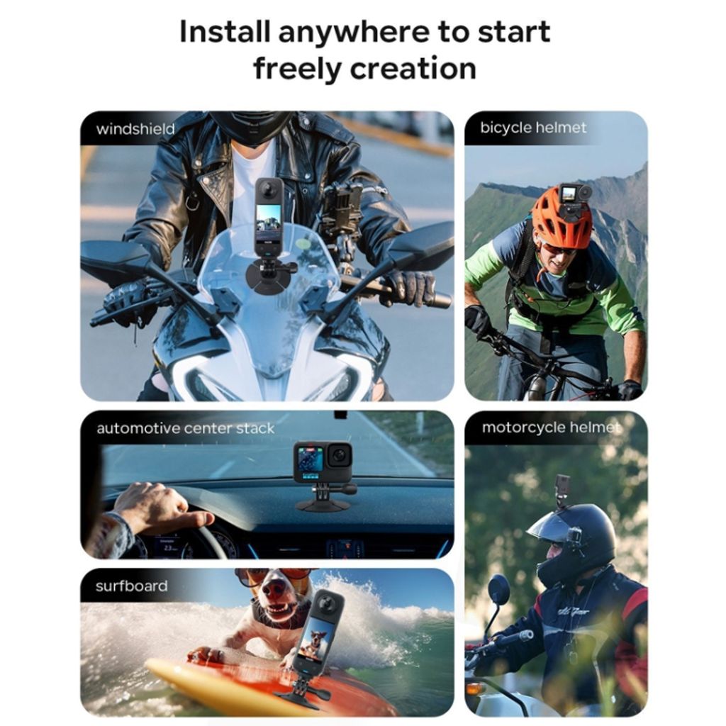 aMagisn fleksibel klæbende montering til DJI/GoPro/Insta360 – Sort