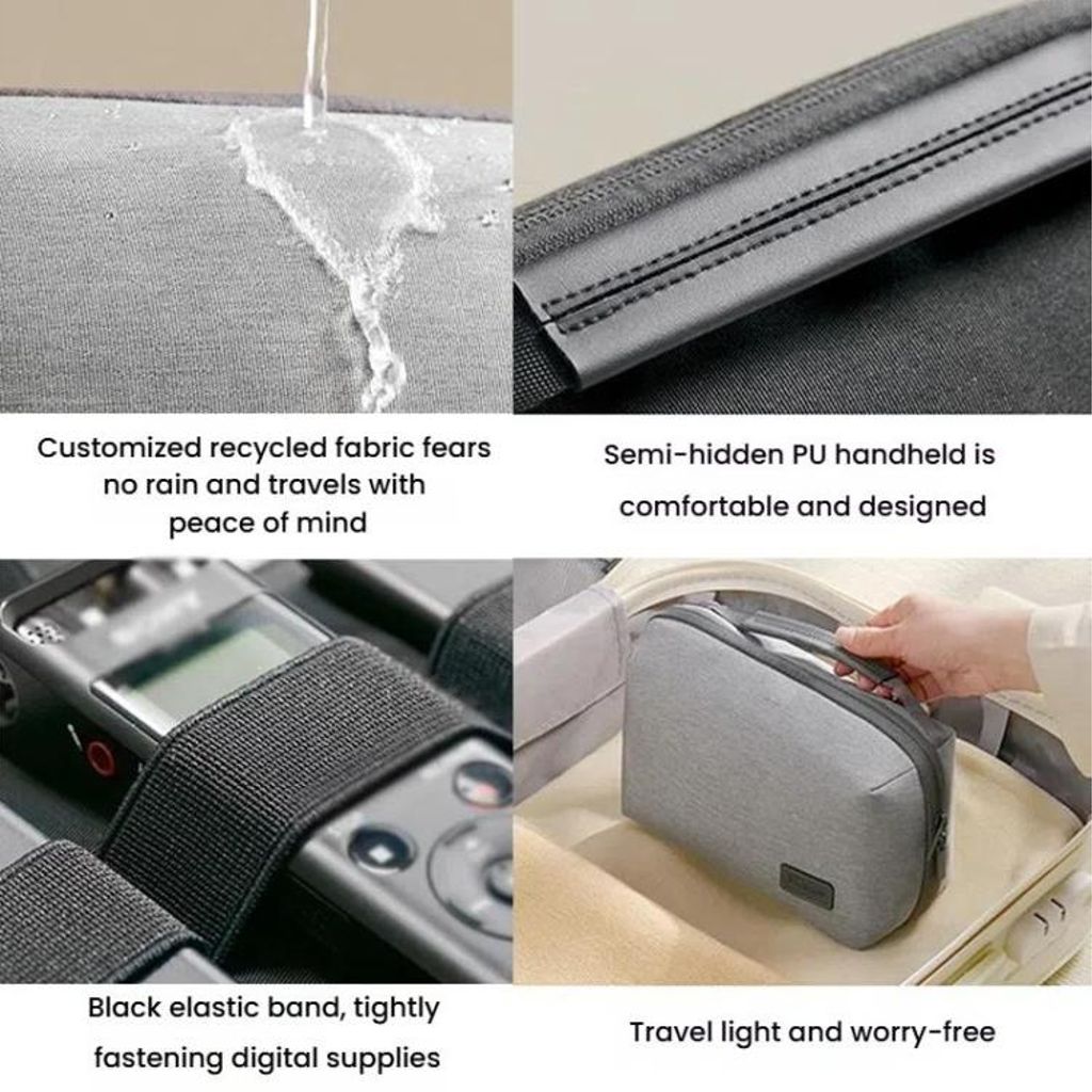 Oppbevaringspose for små elektronikkenheter 23 x 14 x 9,5 cm – svart