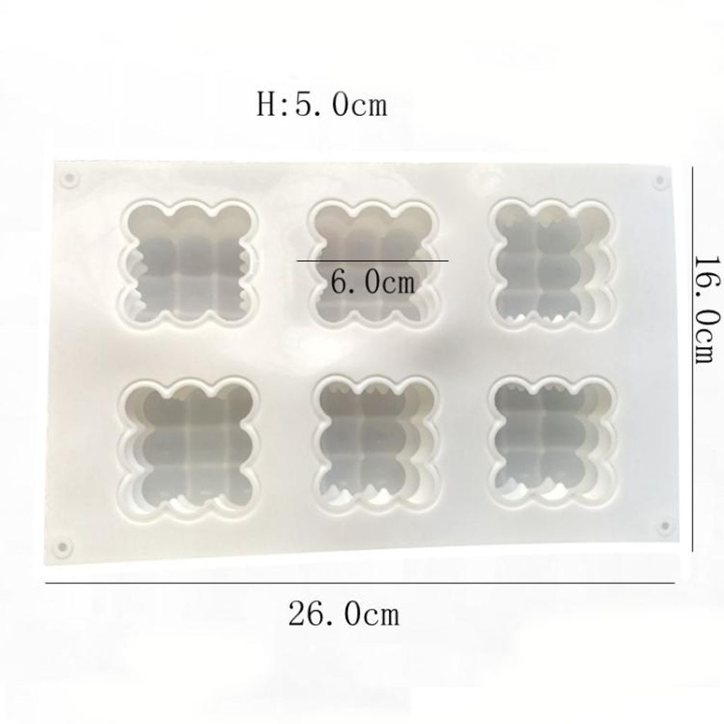 3D silikonform Magic Cube, 6-roms – Hvit