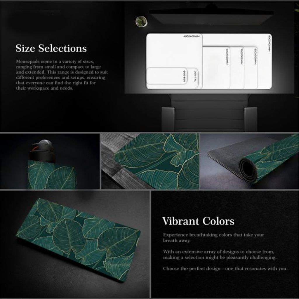 Musematte med blomstermotiv for kontor/spilling - 30x60cm