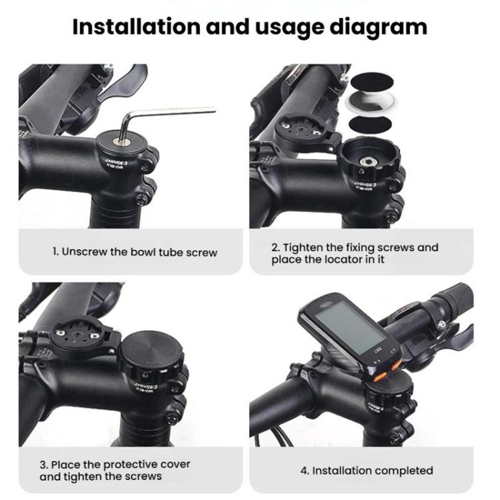Sykkelstyrefeste for AirTag 2./1. generasjon – svart
