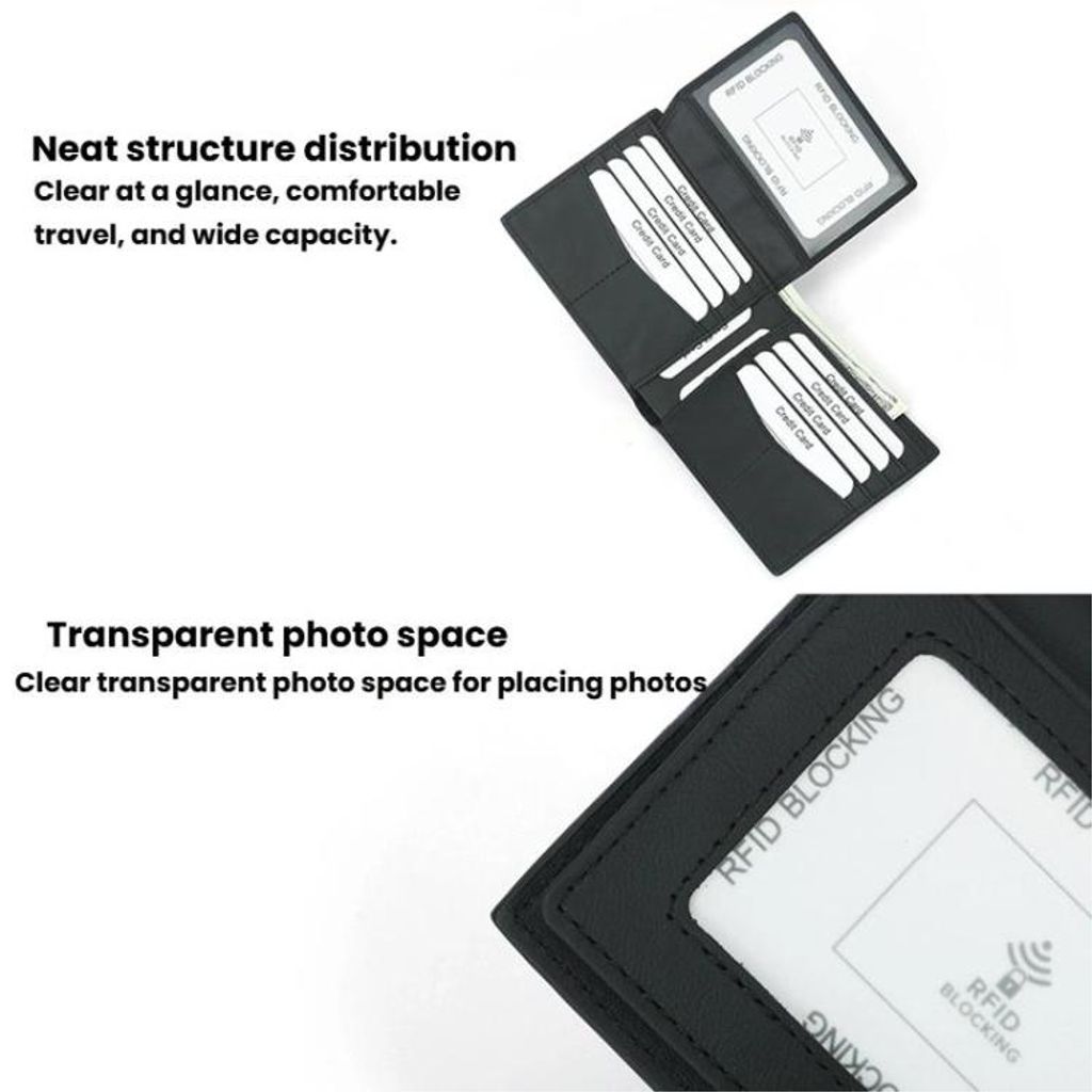 RFID anti-skimming lommebok – svart