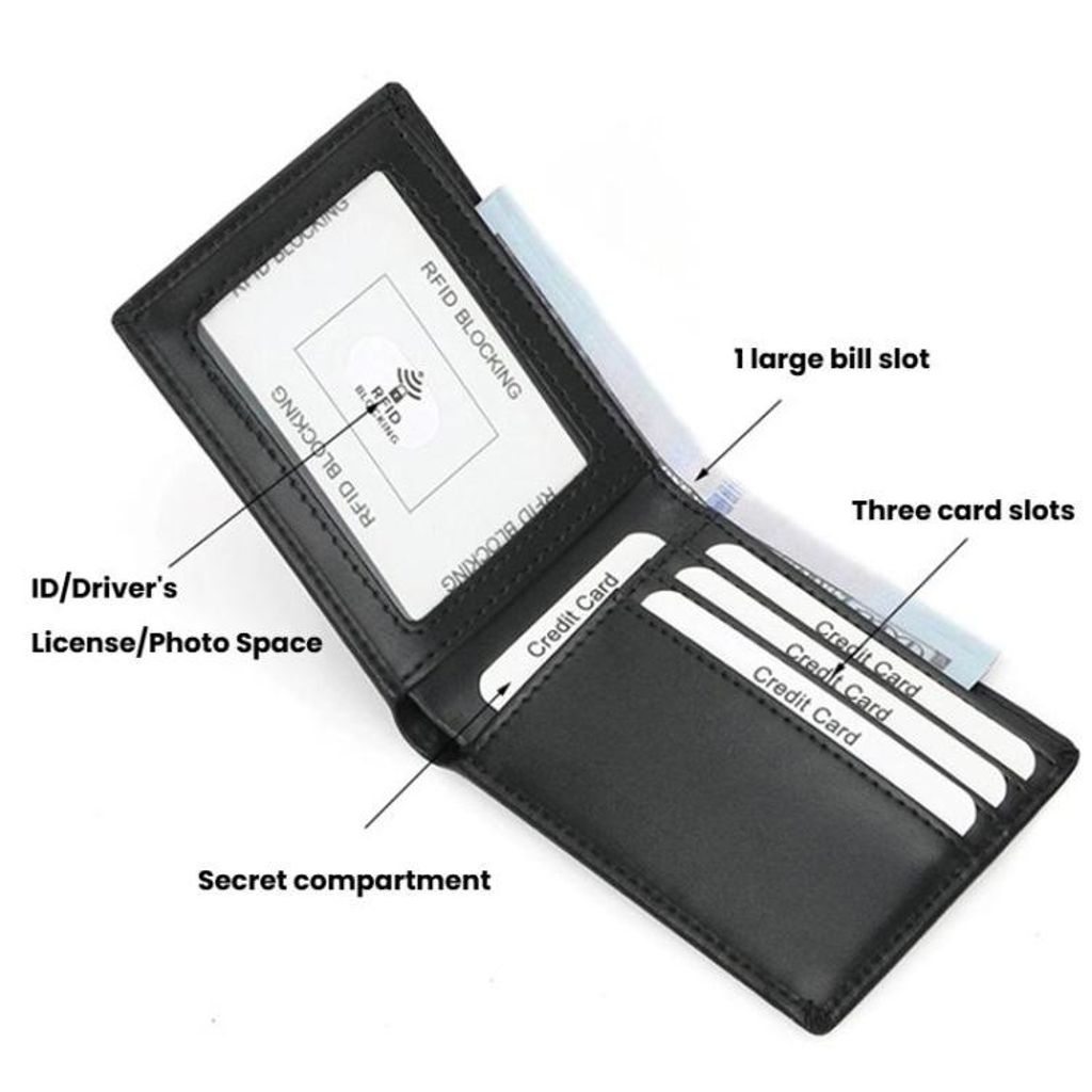 RFID Anti-Skimming Stofflommebok – Svart