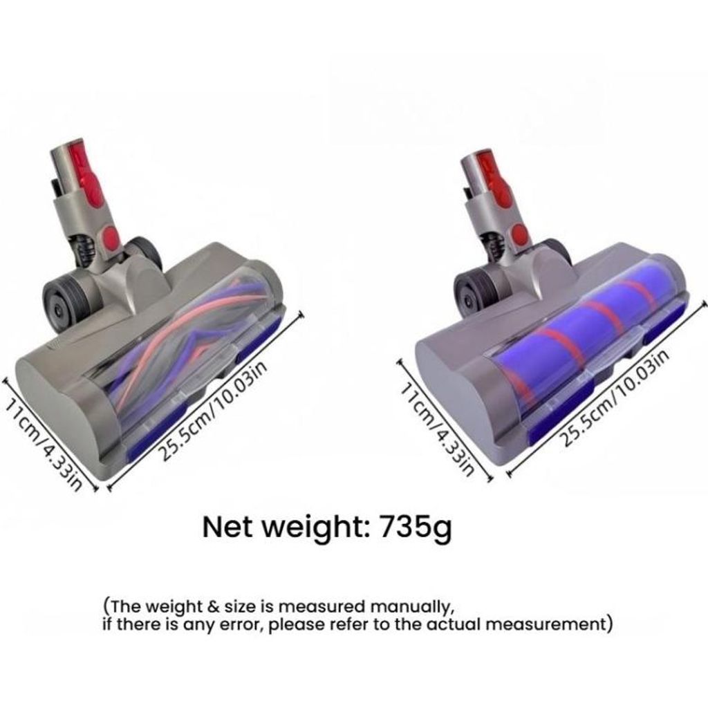 Direktedrevet gulvmundstykke med grøn LED til Dyson V7/V8/V10/V11/V15