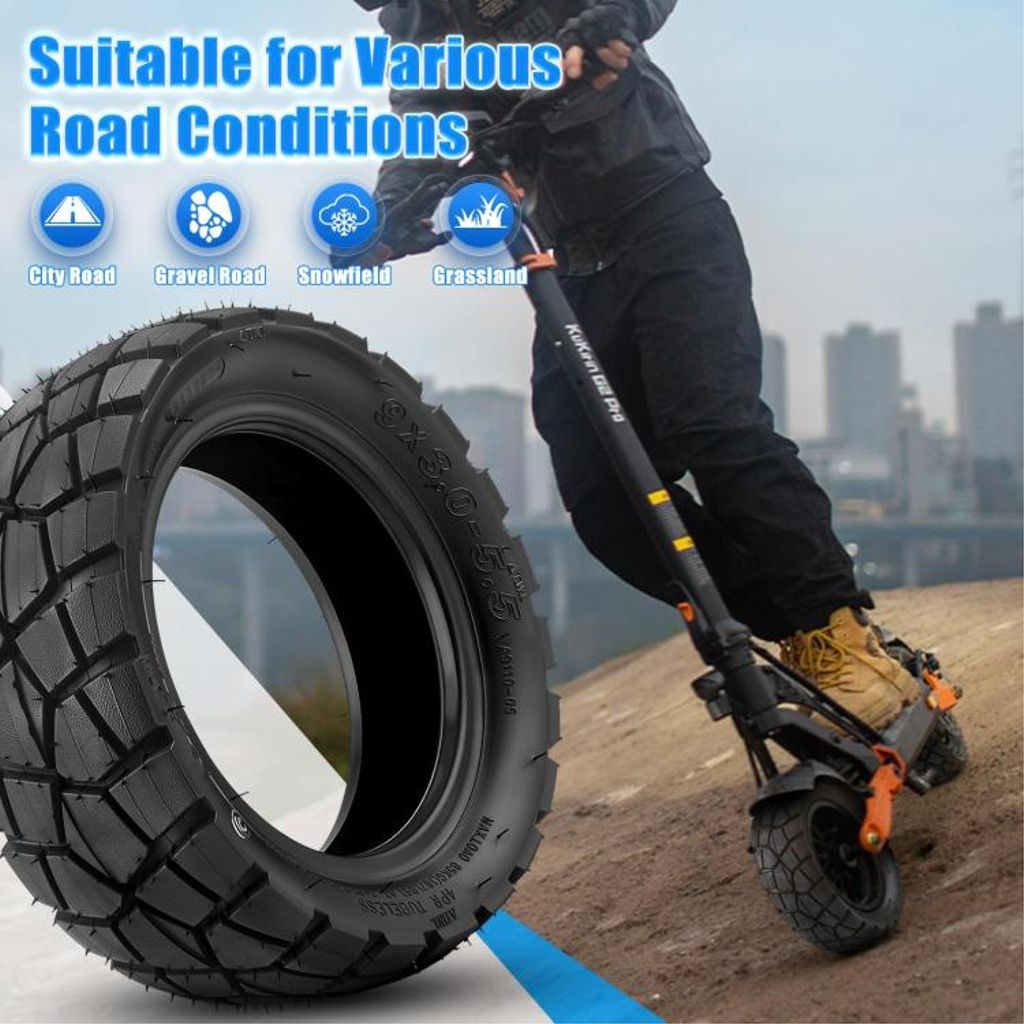 KuKirin G2 Pro AIMITE sähköpotkulaudan sisärenkaaton rengas 9x3.0-5.5 – Musta