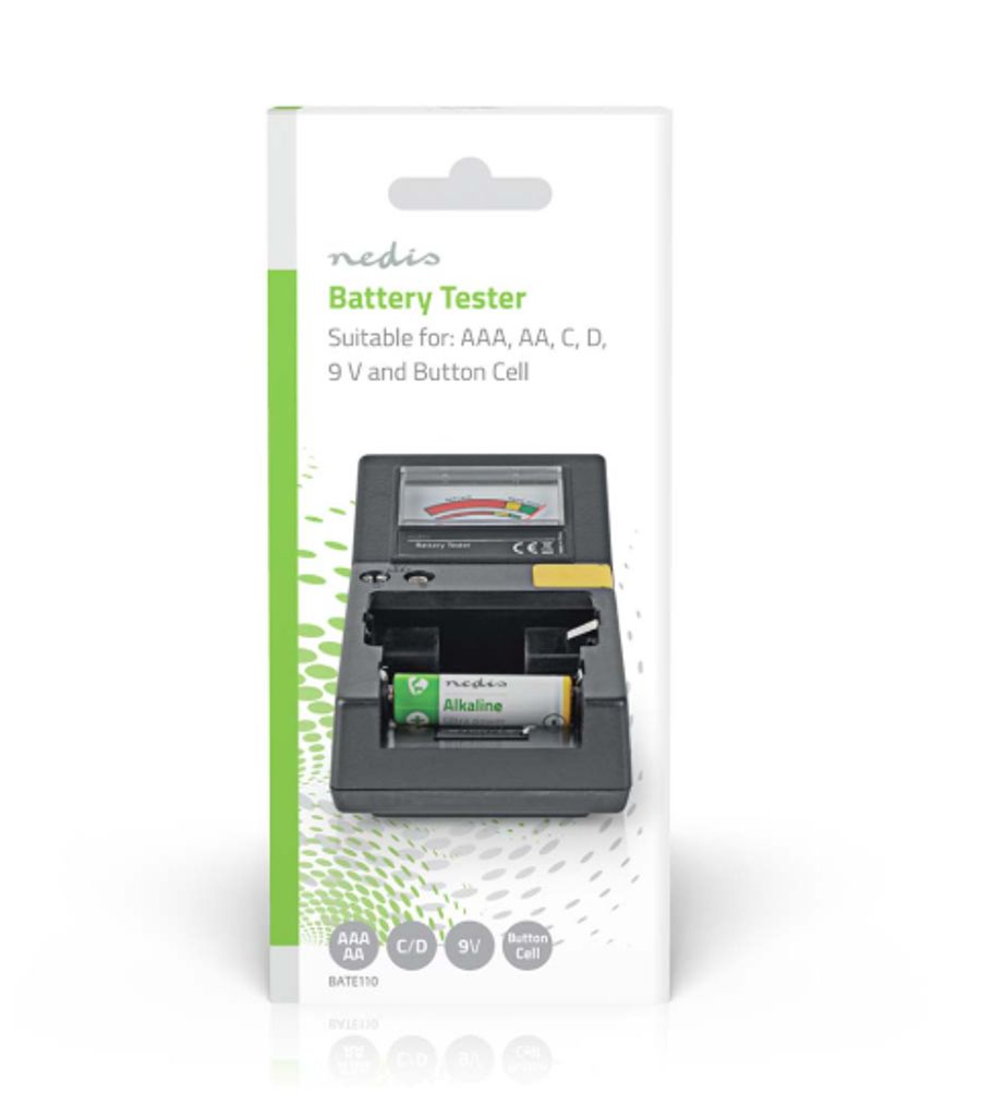 Batterijtester voor AA, AAA, C, D, 9V
