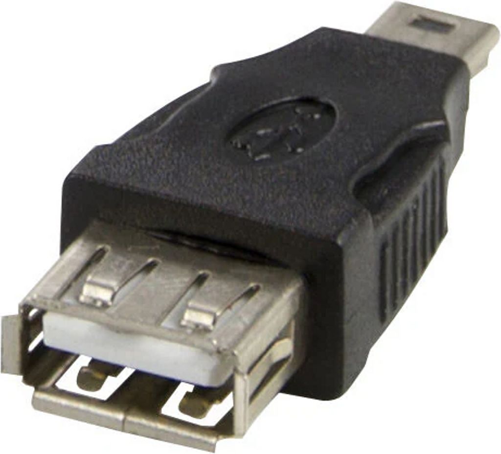 USB-adapter USB-A hona till USB Mini-B hane svart