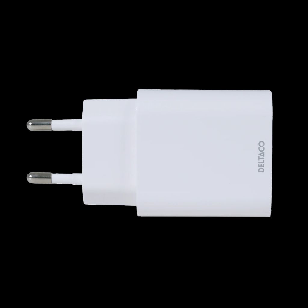 Deltaco USB väggladdare 18 W snabbladdning – vit