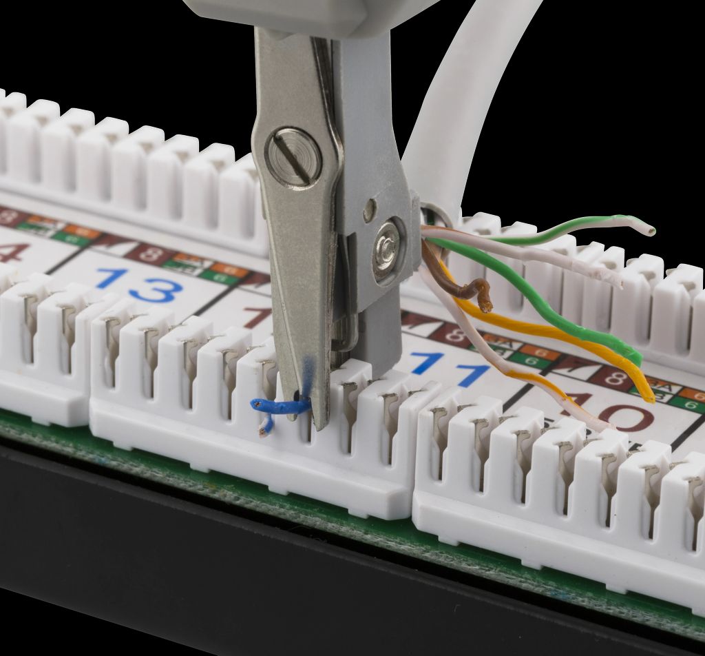 Deltaco kompakt nätverkskabel påtrycksverktyg Krone LSA – vit