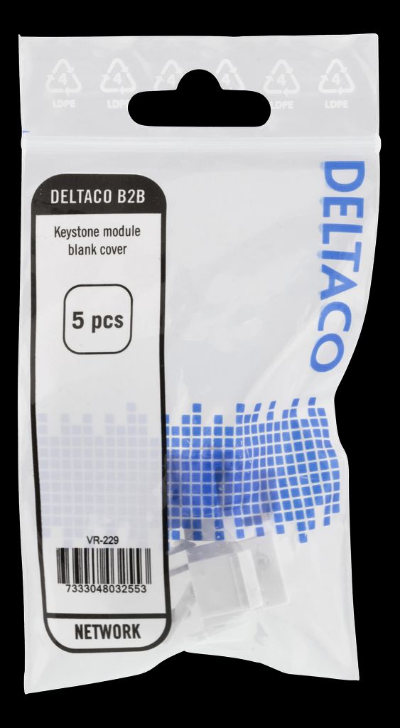 Deltaco Blindprop til Keystone-porte 5-pak Hvid