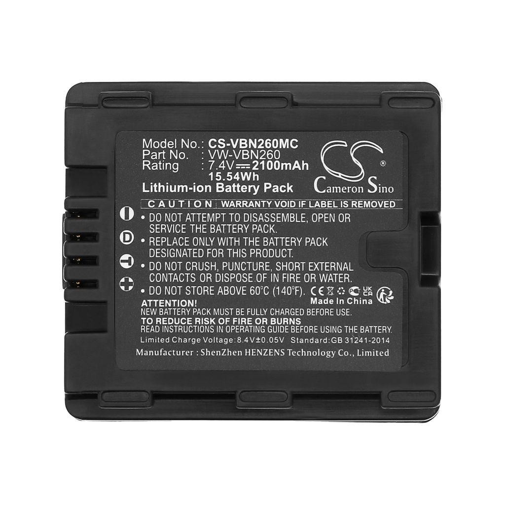 VW-VBN260E-K for Panasonic, 7,2V, 2100mAh