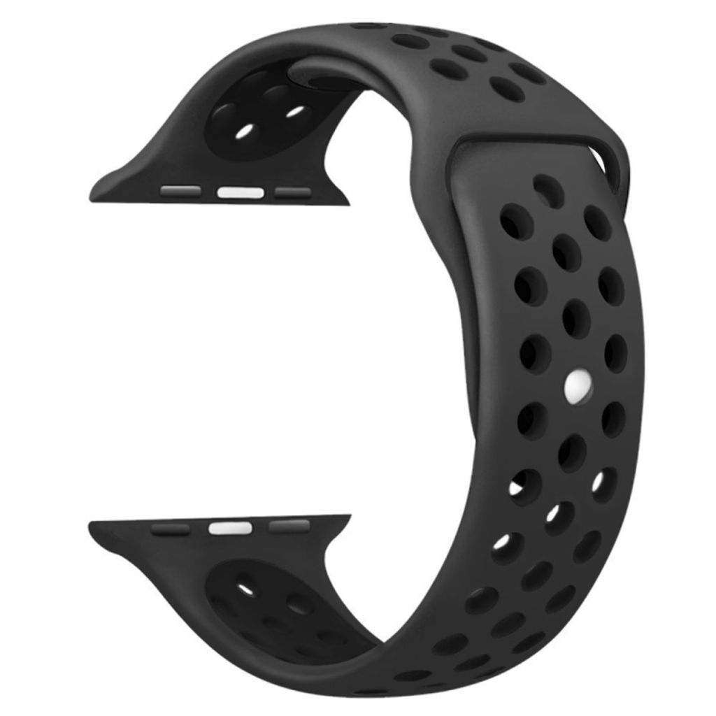 Apple Watch 42mm/41mm/40mm/38mm Silikon Klokkereim – Svart