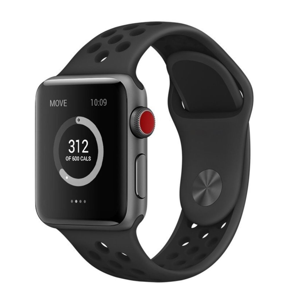 Apple Watch 42mm/41mm/40mm/38mm Silikon Klokkereim – Svart