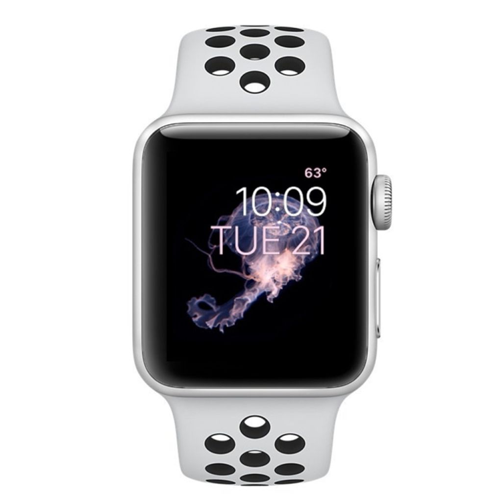 Apple Watch 42mm/41mm/40mm/38mm Silikon Klokkereim – Hvit/Svart