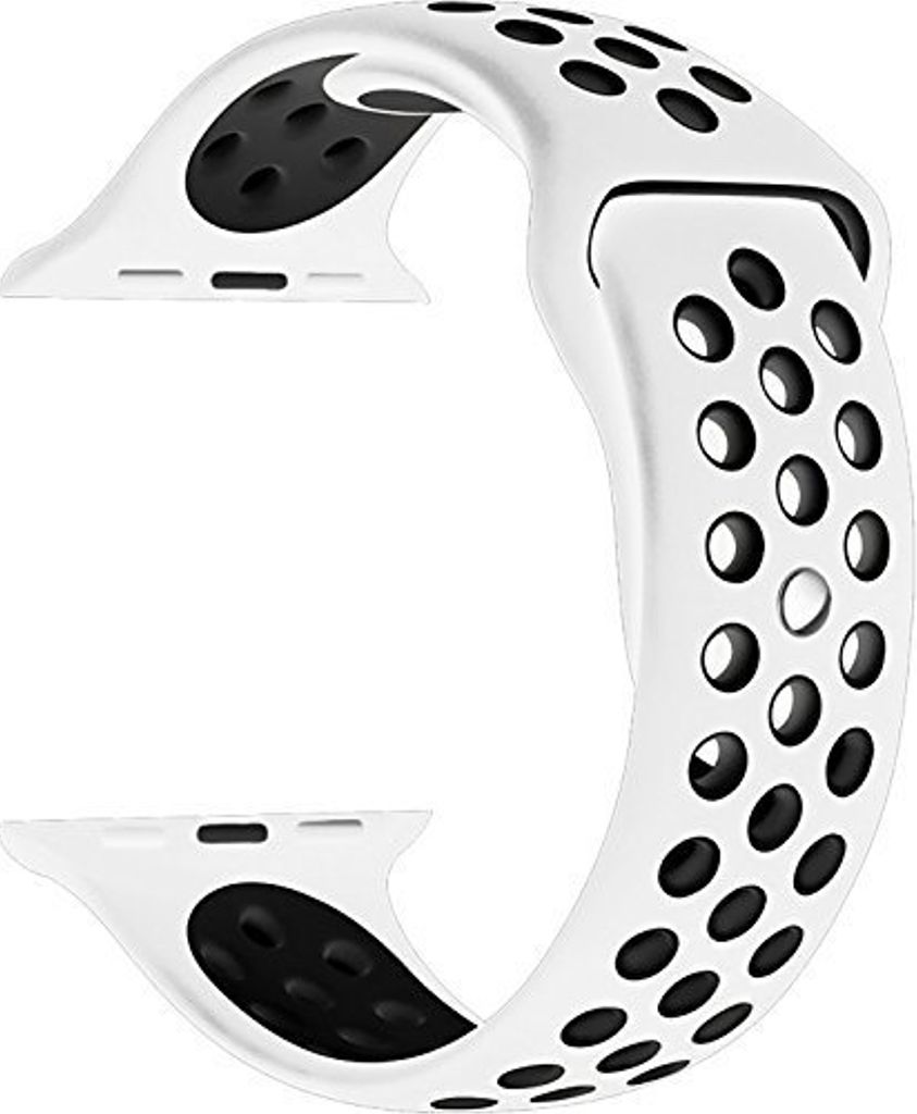 Apple Watch 42mm/41mm/40mm/38mm Silikon Klokkereim – Hvit/Svart