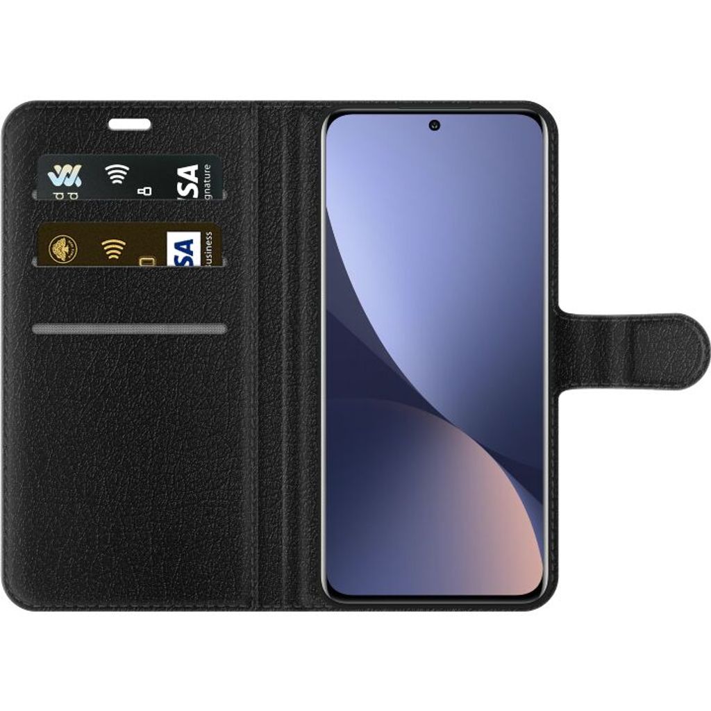 Xiaomi 12 Musta Lompakkokotelo Polkagris Mönster