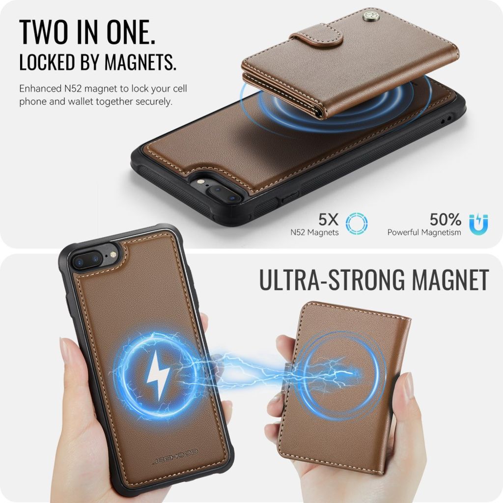 JEEHOOD iPhone 7 Plus / 8 Plus Cover med MagSafe - Brun