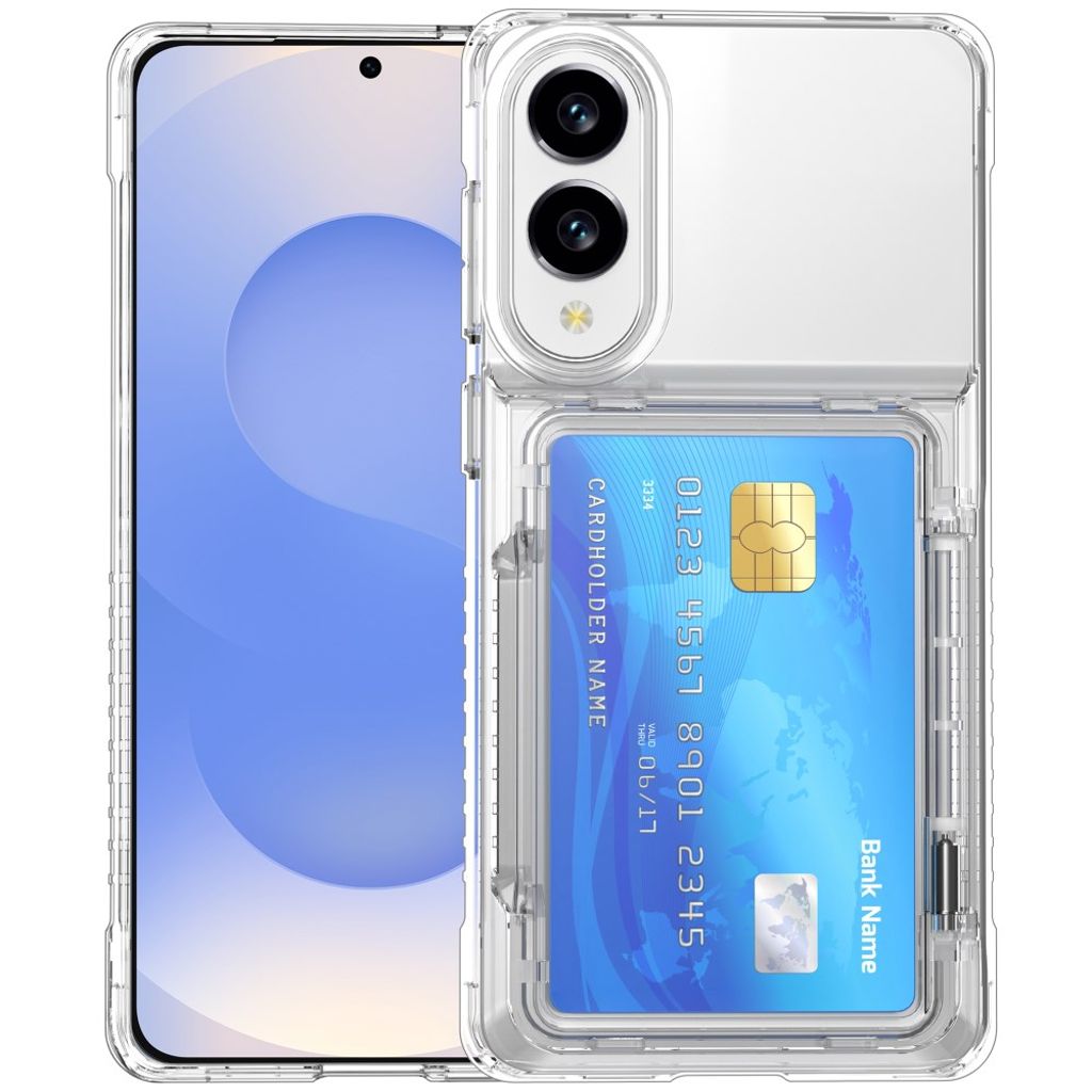 Samsung Galaxy S25 Edge Cover Kortholder/Stativ - Gennemsigtig