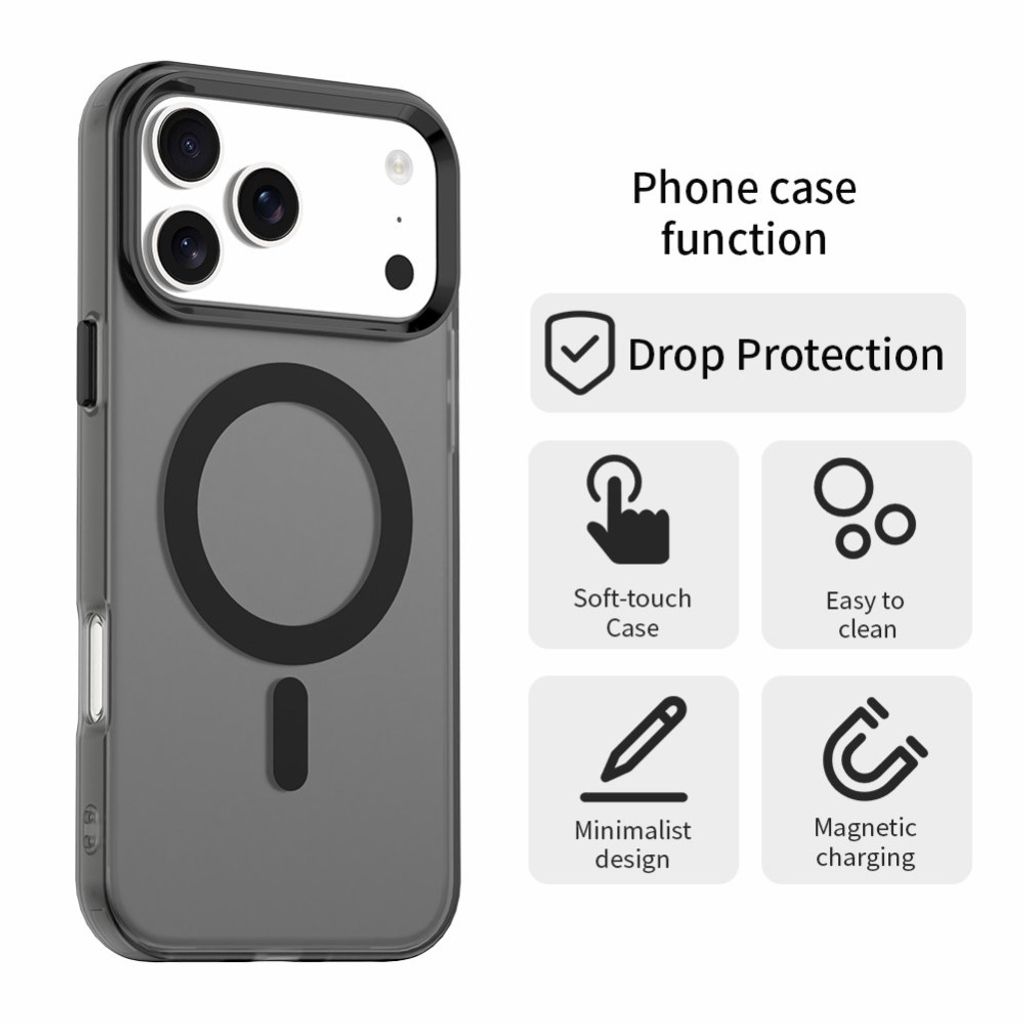 iPhone 18 Pro/17 Pro MagSafe-kompatibelt Hybrid Skal - Svart