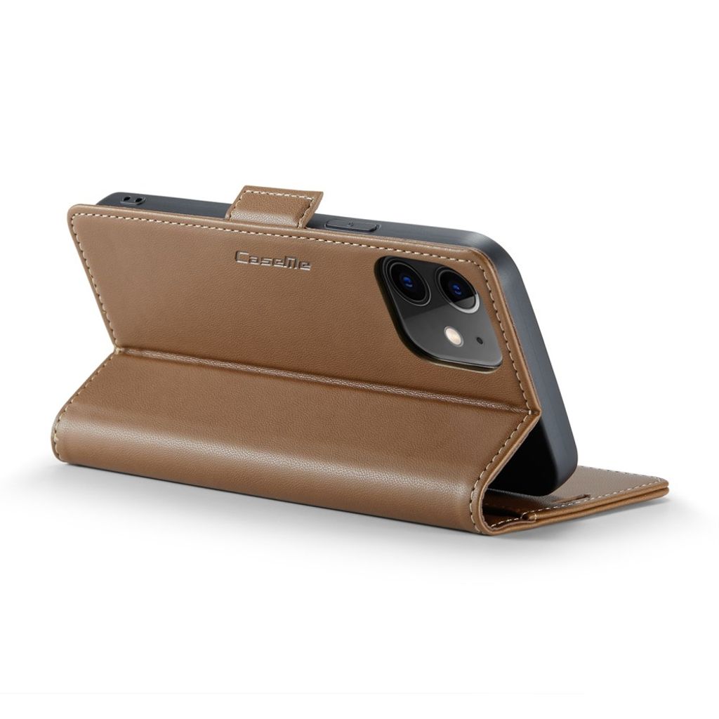 CASEME iPhone 12 Mini Wallet Cover with Stand - Brown