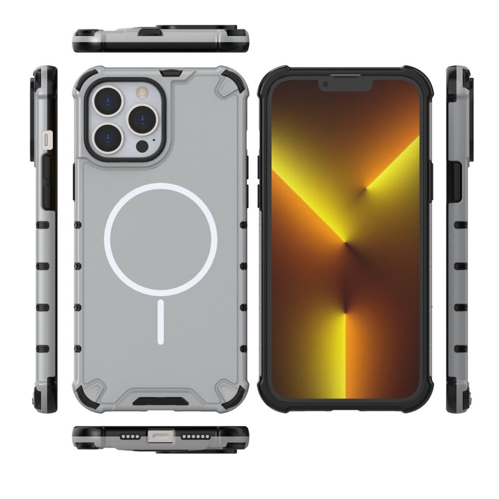 iPhone 14 Pro Max MagSafe Shockproof Case - Gray