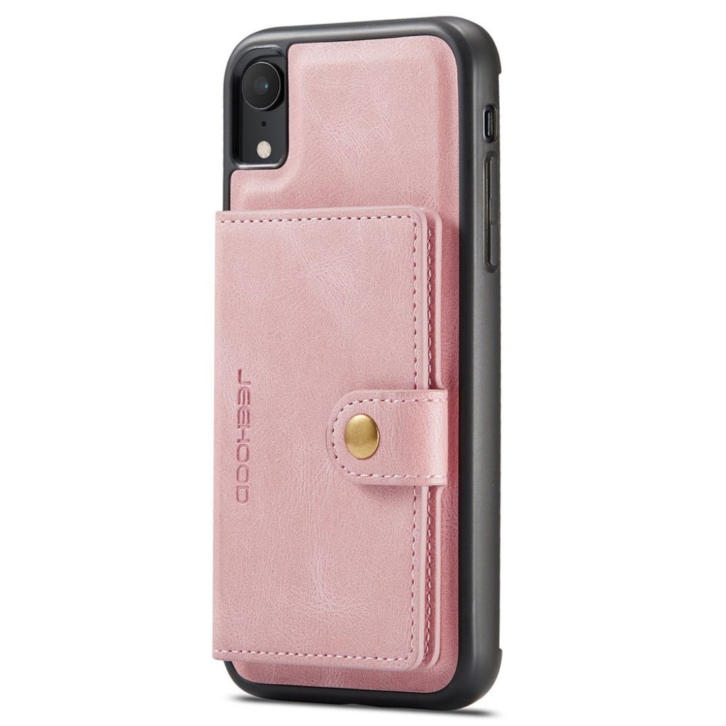 JEEHOOD Plånboksskal med Stativ för iPhone XR – Roséguld