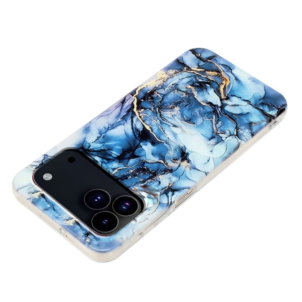 iPhone 18 Pro/17 Pro Cover Marmormønster TPU - Blå