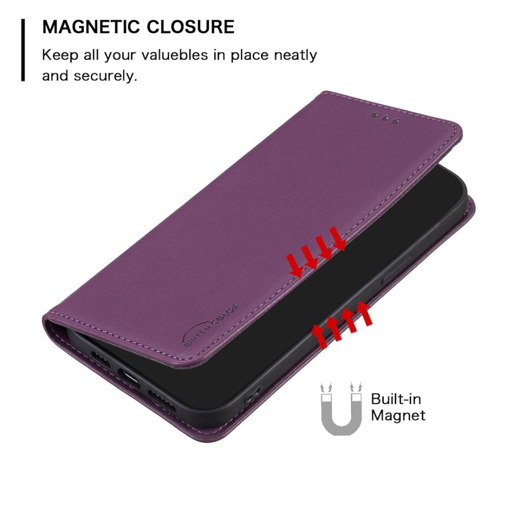 BINFEN COLOR iPhone 16 Plus Wallet Cover Magnetic – Dark Purple