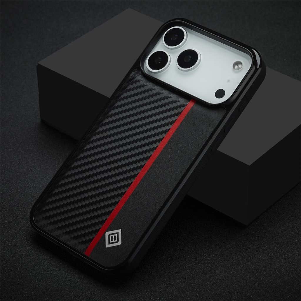 iPhone 18 Pro Max/17 Pro Max Kuori hiilikuitupinta - Musta