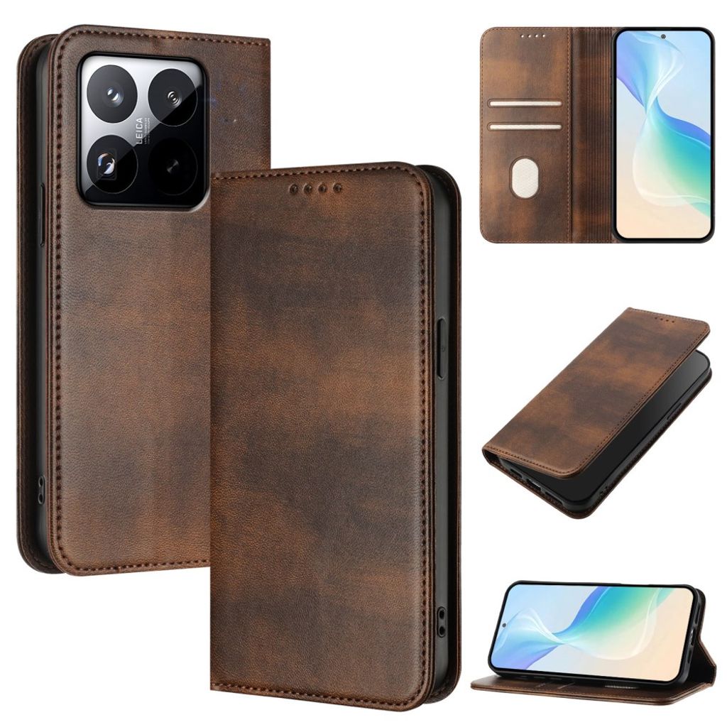 Xiaomi 15T Wallet Cover with RFID Blocking - Brown